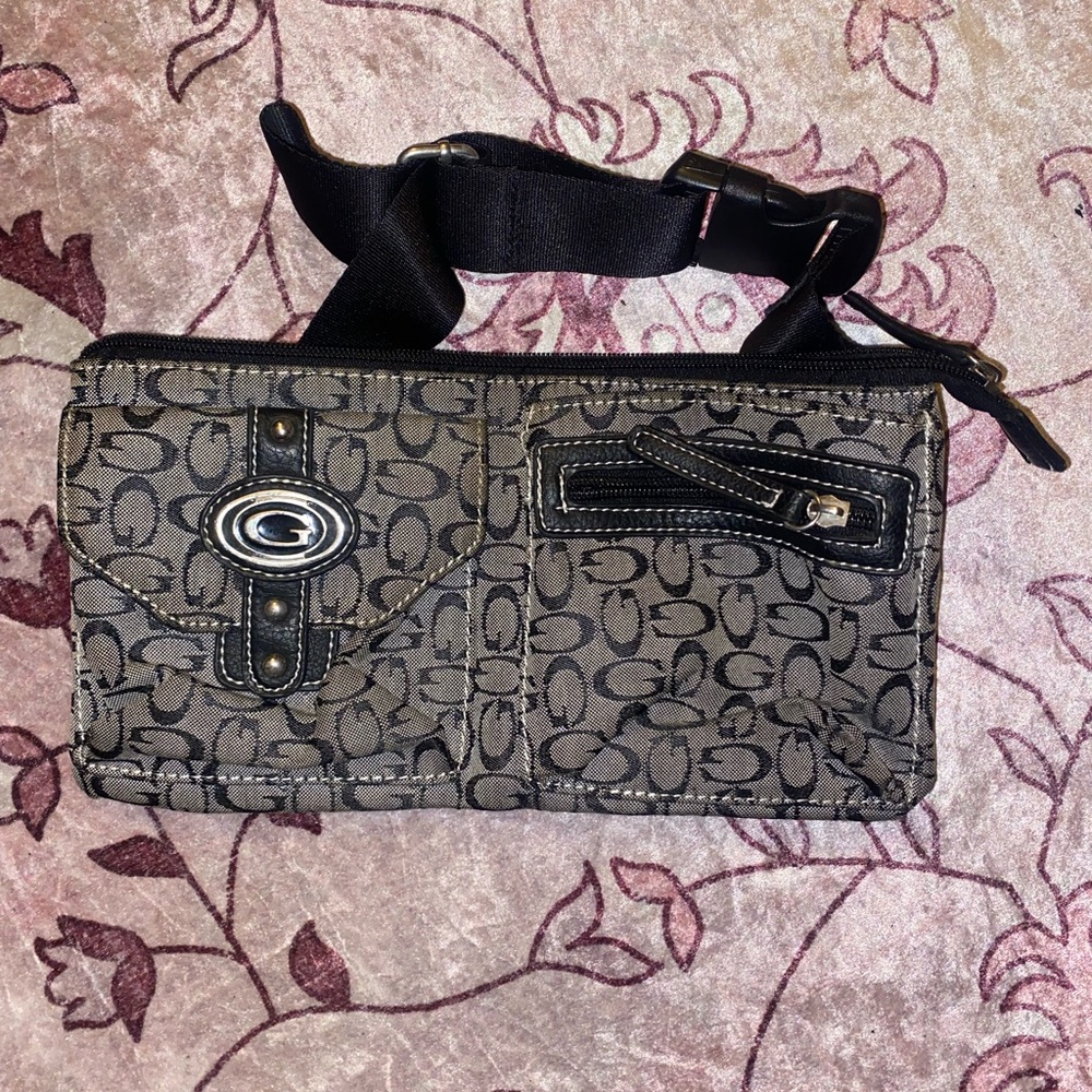 Guess Black and Gray Belt Bag